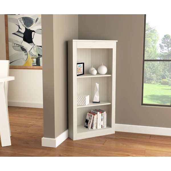 CornerBookshelf Wall Unit 47.24 in. H 3-shelf in Washed Oak
